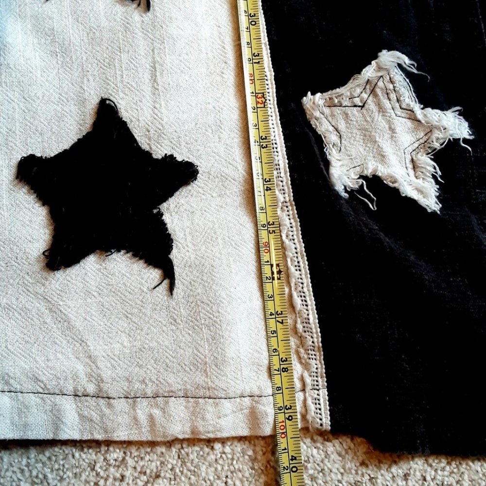 NWT Black & White Star Duster Jacket by Blue Velvet Full Button Oversized Sz S - Picture 15 of 16